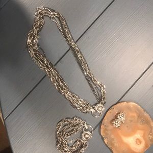 Necklace-bracelet and earrings